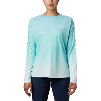 Columbia PFG Tidal Deflector Long Sleeve, Sudaderas Azules Para Mujer | 189756-JQH